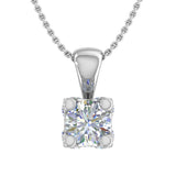1/2 Carat Diamond Pendant Necklace in Gold (Silver Cable Chain)