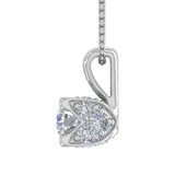 1/2 Carat Diamond Pendant Necklace in Gold (Silver Cable Chain)