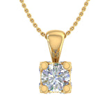 1/2 Carat Diamond Pendant Necklace in Gold (Silver Cable Chain)
