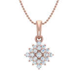 1/4 Carat Diamond Cluster Pendant Necklace in Gold (Silver Cable Chain)