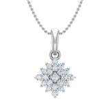 1/4 Carat Diamond Cluster Pendant Necklace in Gold (Silver Cable Chain)