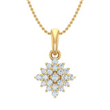 1/4 Carat Diamond Cluster Pendant Necklace in Gold (Silver Cable Chain)