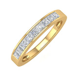 1/2 Carat Channel Set Princess Cut Diamond Wedding Band Ring in Gold