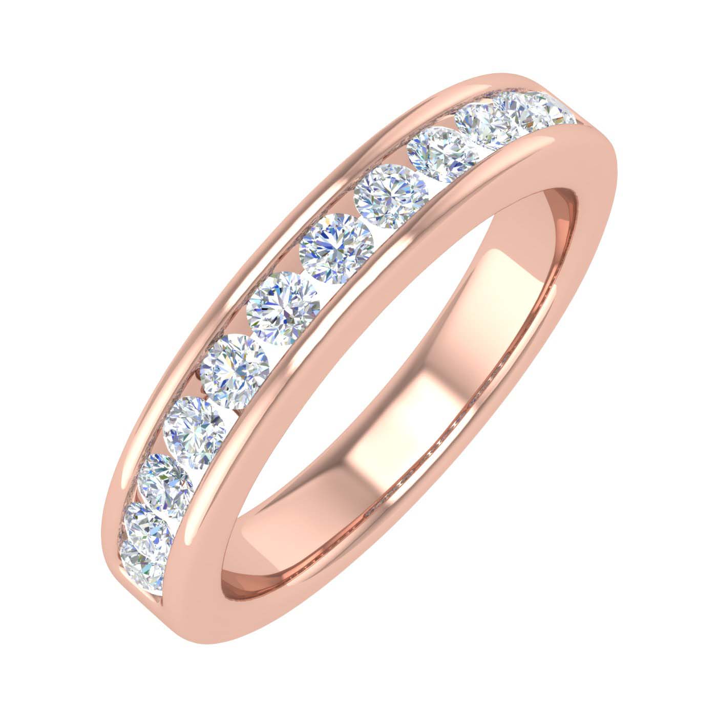 1/5 Carat Prong Set Diamond Twisted Wedding Band Ring in Rose Gold-Thumbnail