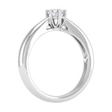 Gold 6-Prong Set Diamond Solitaire Engagement Ring Band (0.27 Carat)