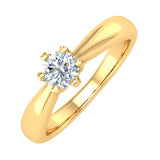 Gold 6-Prong Set Diamond Solitaire Engagement Ring Band (0.27 Carat)