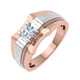 1/2 Carat 4-Prong Set Diamond Solitaire Men's Wedding Band Ring in Gold