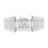 1/2 Carat 4-Prong Set Diamond Solitaire Men's Wedding Band Ring in Gold