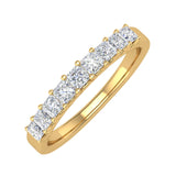 1/2 Carat Princess Cut Diamond Wedding Band Ring in Gold - IGI Certified