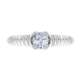 1/2 Carat 4-Prong Set Diamond Solitaire Engagement Ring in Gold