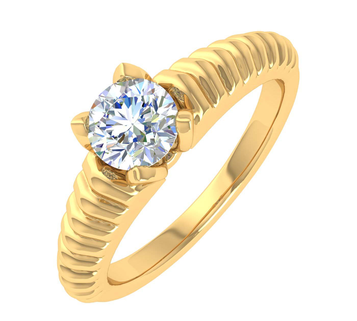1/2 Carat 4-Prong Set Diamond Solitaire Engagement Ring in Gold