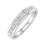 1/2 Carat Channel Set Princess Cut Diamond Wedding Band Ring in Gold - Preview 12