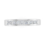1/2 Carat Channel Set Princess Cut Diamond Wedding Band Ring in Gold - Preview 8