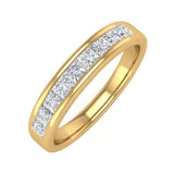 1/2 Carat Channel Set Princess Cut Diamond Wedding Band Ring in Gold - IGI Certified