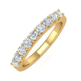 1/2 Carat Round Diamond Wedding Band Ring in Gold - IGI Certified