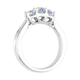 Gold 3-Stone Diamond Engagement Ring Band (0.76 Carat)