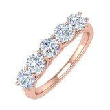 1 Carat (ctw) 5-Stone Diamond Wedding Band Ring in Gold - IGI Certified