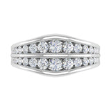 Channel Set Diamond Wedding Band Ring in Gold (1 Carat) - IGI Certified