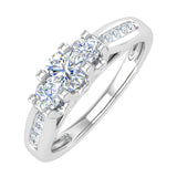 1/2 Carat 3-Stone Diamond Engagement Ring Band in Gold - IGI Certified