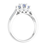 1/2 Carat 3-Stone Diamond Engagement Ring Band in Gold - IGI Certified