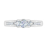 1/2 Carat 3-Stone Diamond Engagement Ring Band in Gold - IGI Certified