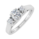 1/2 Carat 3-Stone Diamond Engagement Ring in Gold - IGI Certified