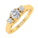 1/2 Carat 3-Stone Diamond Engagement Ring in Gold