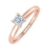 1/4 Carat 4-Prong Set Solitaire Diamond Engagement Ring Band in Gold