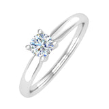1/4 Carat 4-Prong Set Solitaire Diamond Engagement Ring Band in Gold