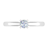 1/4 Carat 4-Prong Set Solitaire Diamond Engagement Ring Band in Gold