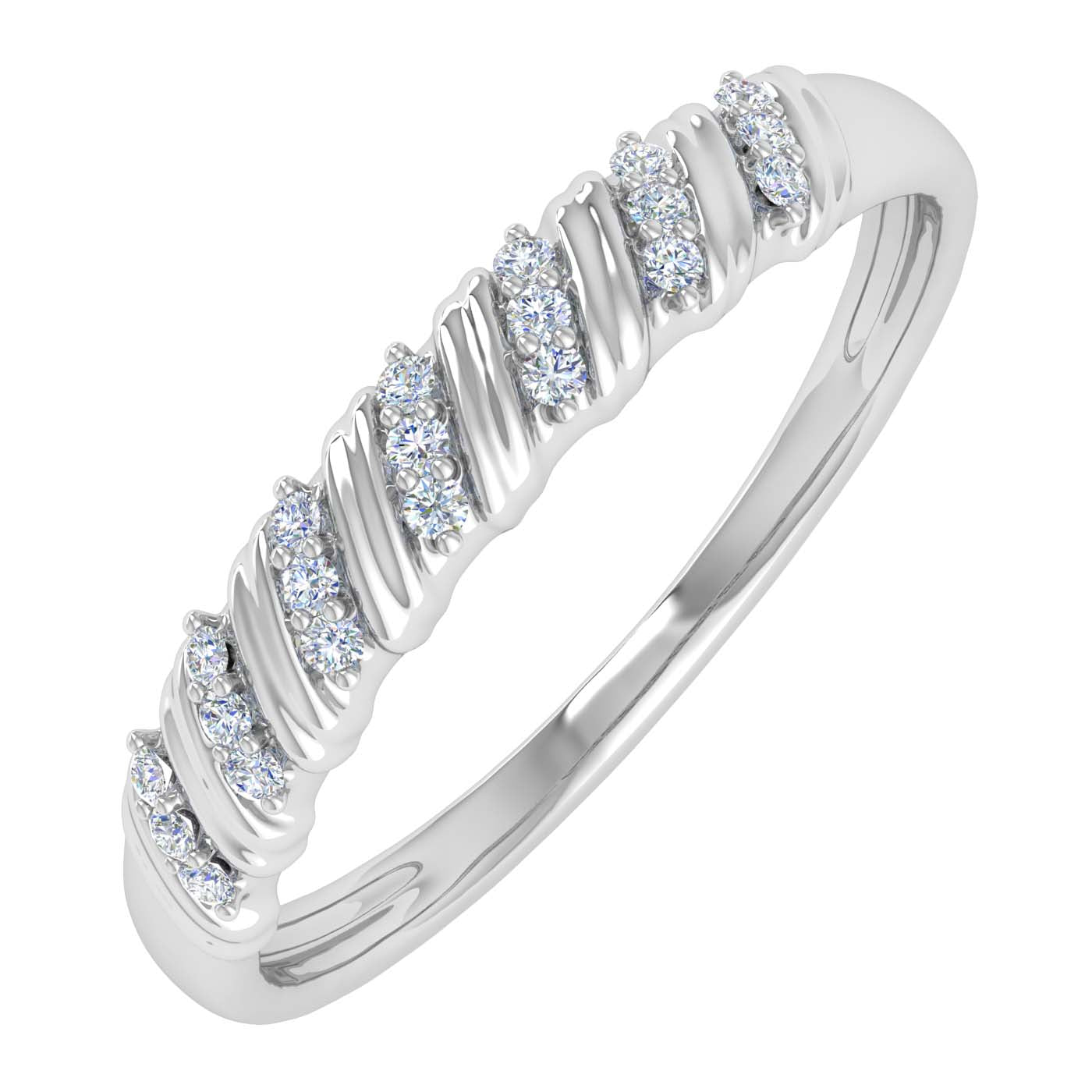 1/10 Carat Diamond Wedding Band Ring in Gold-RG-11611-SI1SI2-14KW