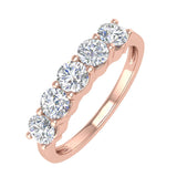 1 Carat (ctw) 5-Stone Diamond Wedding Band Ring in Gold - IGI Certified