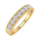 1/2 Carat Round Diamond Wedding Band Ring in Gold - IGI Certified
