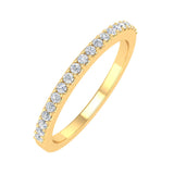 1/5 Carat Prong Set Diamond Wedding Band Ring in Gold - IGI Certified