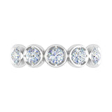 1 Carat (ctw) Bezel Set 5-Stone Diamond Wedding Band Ring in Gold - IGI Certified