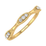 1/10 Carat Pave Set Diamond Wedding Anniversary Ring in Gold