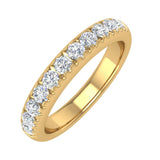 1/2 Carat Round Diamond Wedding Band Ring in Gold - IGI Certified