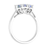 3/4 Carat 3-Stone Diamond Engagement Ring Band in Gold - IGI Certified