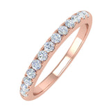 1/4 Carat Prong Set Diamond Wedding Band Ring in Gold - IGI Certified