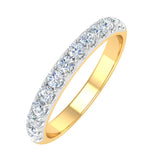 1/2 Carat Round Diamond Wedding Band Ring in Gold - IGI Certified