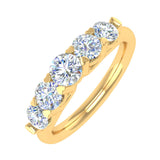 1 Carat (ctw) 5-Stone Diamond Wedding Band Ring in Gold - IGI Certified