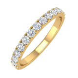1/2 Carat Round Diamond Wedding Band Ring in Gold - IGI Certified