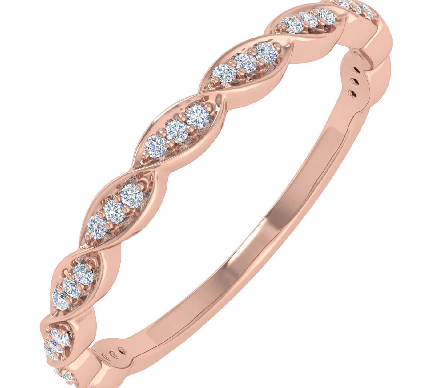 1/10 Carat Diamond Wedding Band Ring in Gold