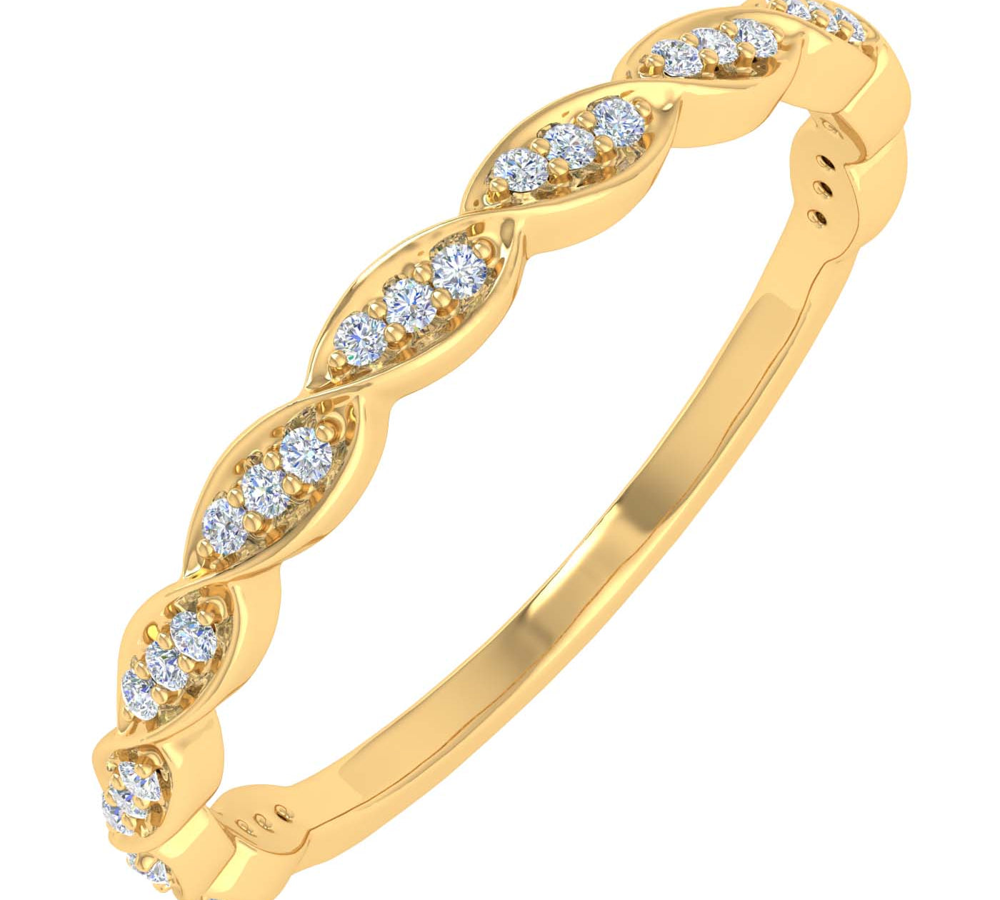 1/10 Carat Diamond Wedding Band Ring in Gold