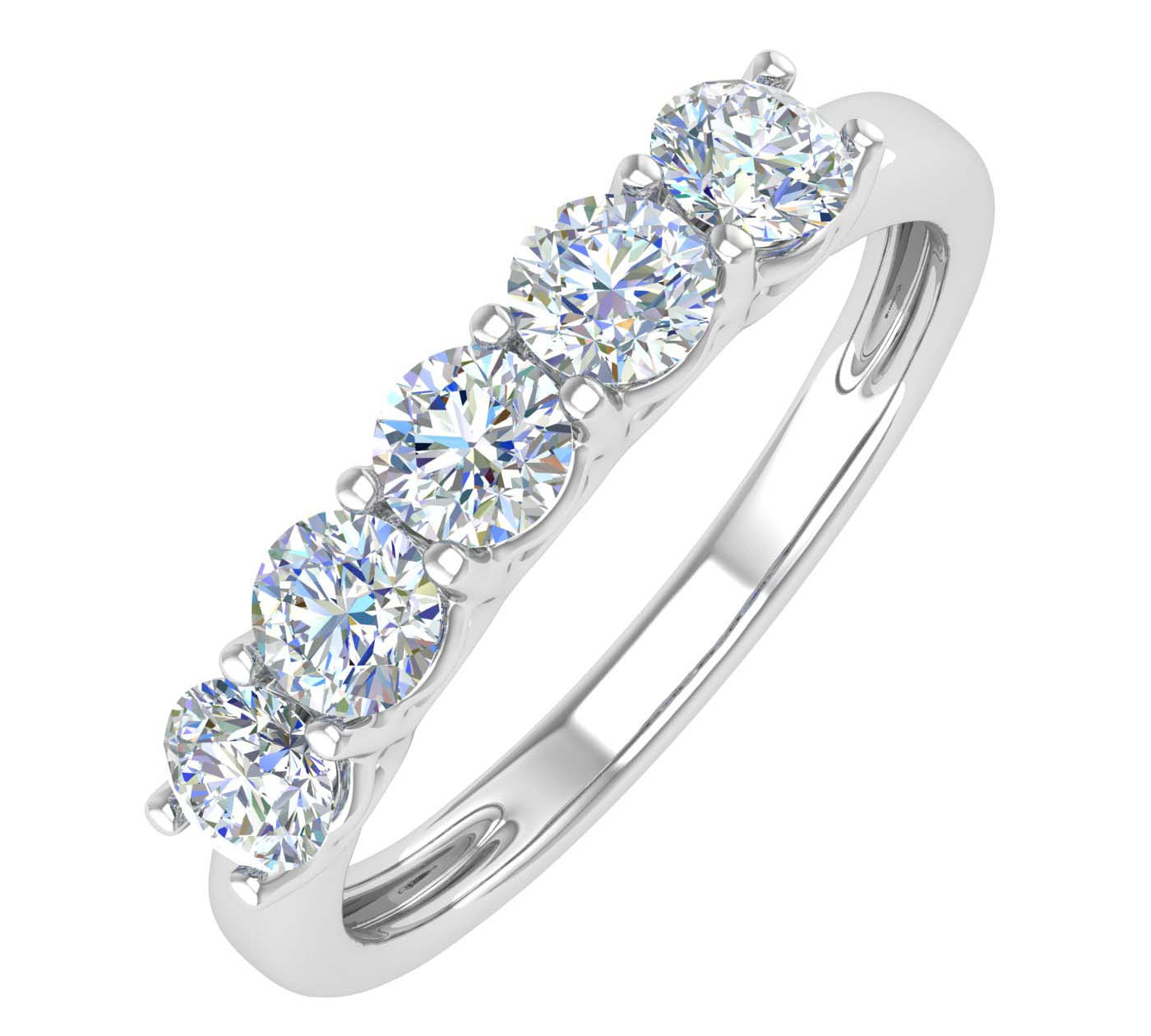 1 Carat (ctw) 5-Stone Diamond Wedding Band Ring in Gold