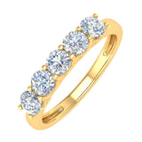 1 Carat (ctw) 5-Stone Diamond Wedding Band Ring in Gold - IGI Certified