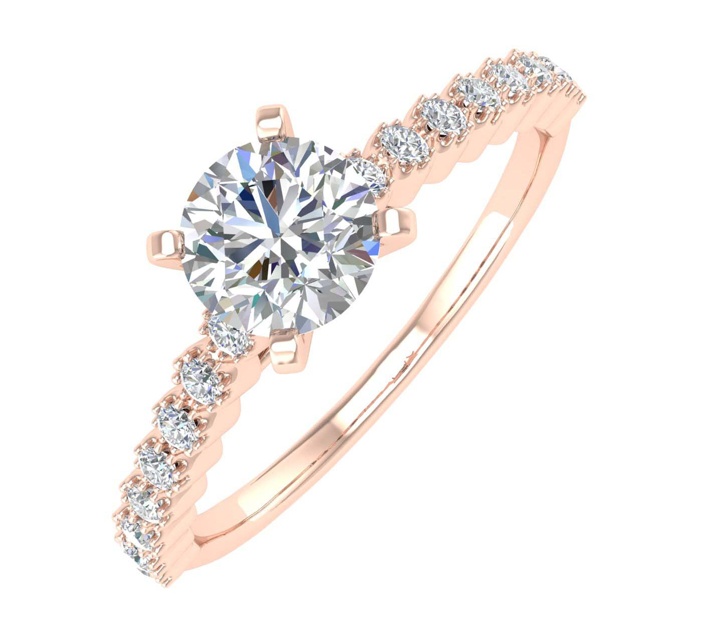 Round Diamond Engagement Ring in Gold (0.70 cttw)
