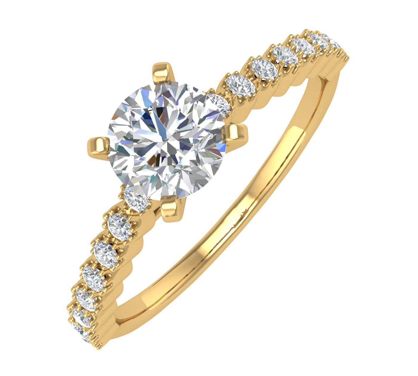 Round Diamond Engagement Ring in Gold (0.70 cttw)