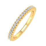 1/5 Carat Prong Set Diamond Wedding Band Ring in Gold - IGI Certified