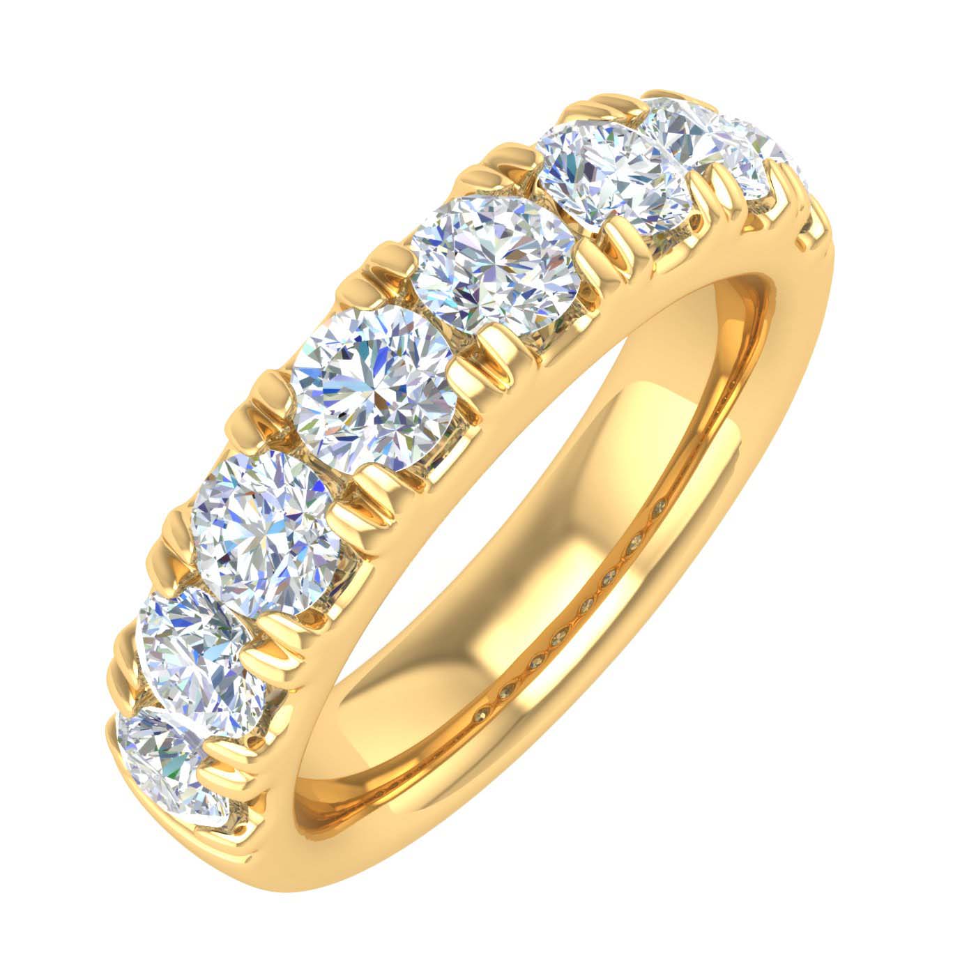 Gold Diamond Wedding Band Ring (1.25 Carat)-Yellow Gold-RG-18181-0125-SI1SI2-14KY